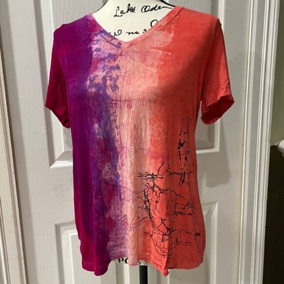 Y2K ART OF CLOTH T-SHIRT HAND DYED SHIRT MADE IN USA Sz S HIPPIE GROOVE - Picture 11 of 16